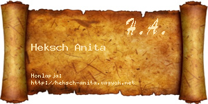 Heksch Anita névjegykártya