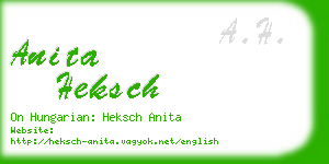 anita heksch business card